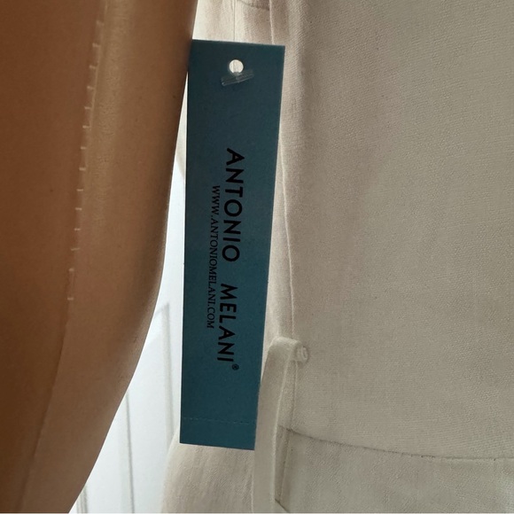 ANTONIO MELANI V-NECK WOMEN’S JUMPSUIT IVORY LINEN SIZE:4 - Picture 8 of 11